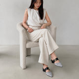 Valeria Plaid-pointed Mules