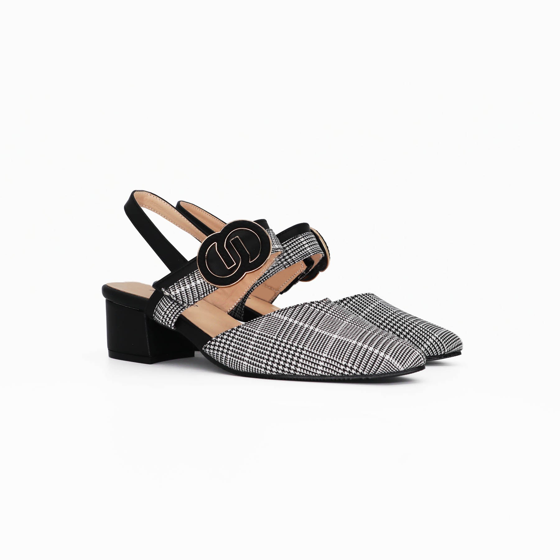 Vienna Plaid Slingback Mules