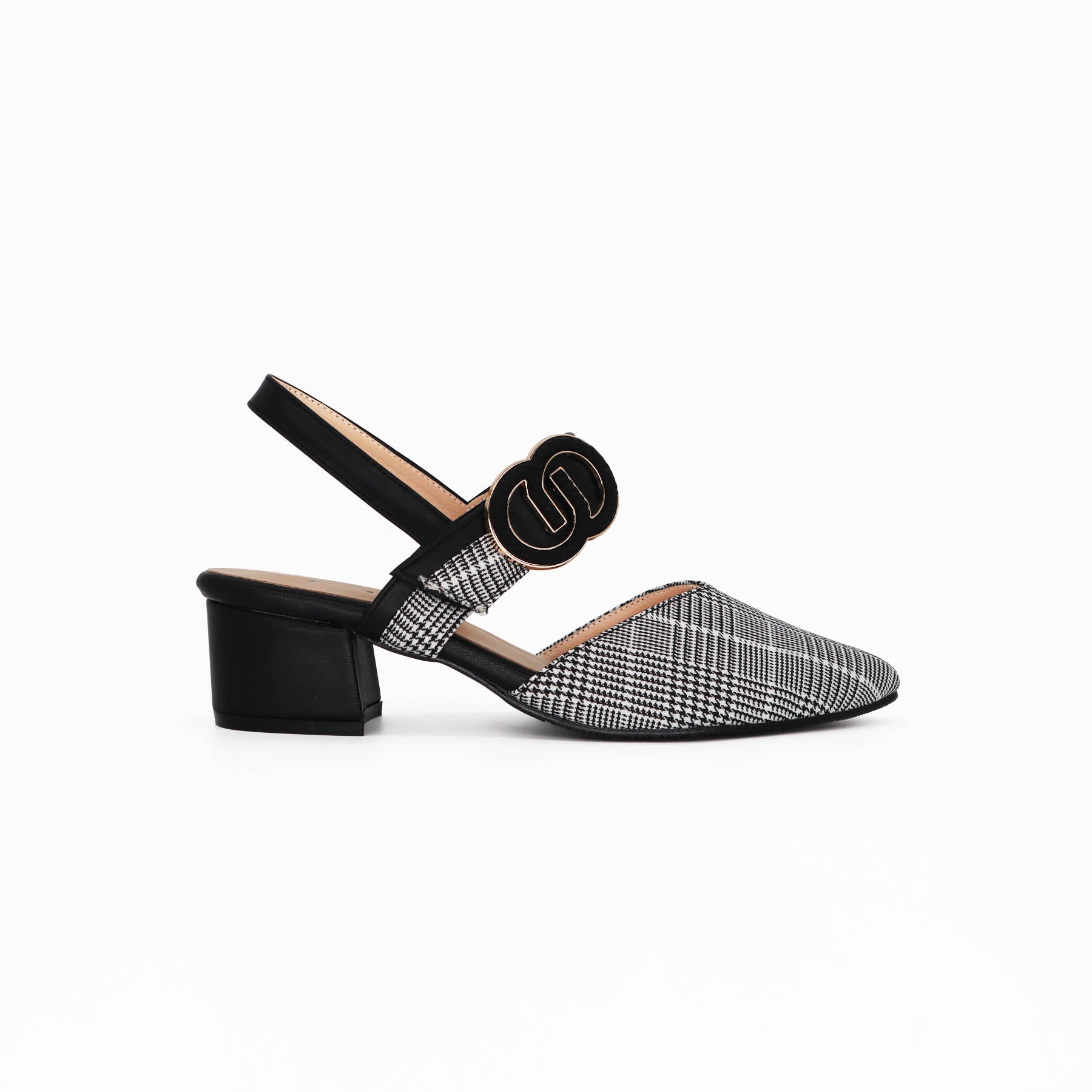 Vienna Plaid Slingback Mules