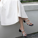 Oriana Sparkly Z Strap Heels
