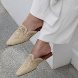 Eleanor Royal Gold Braided Mules